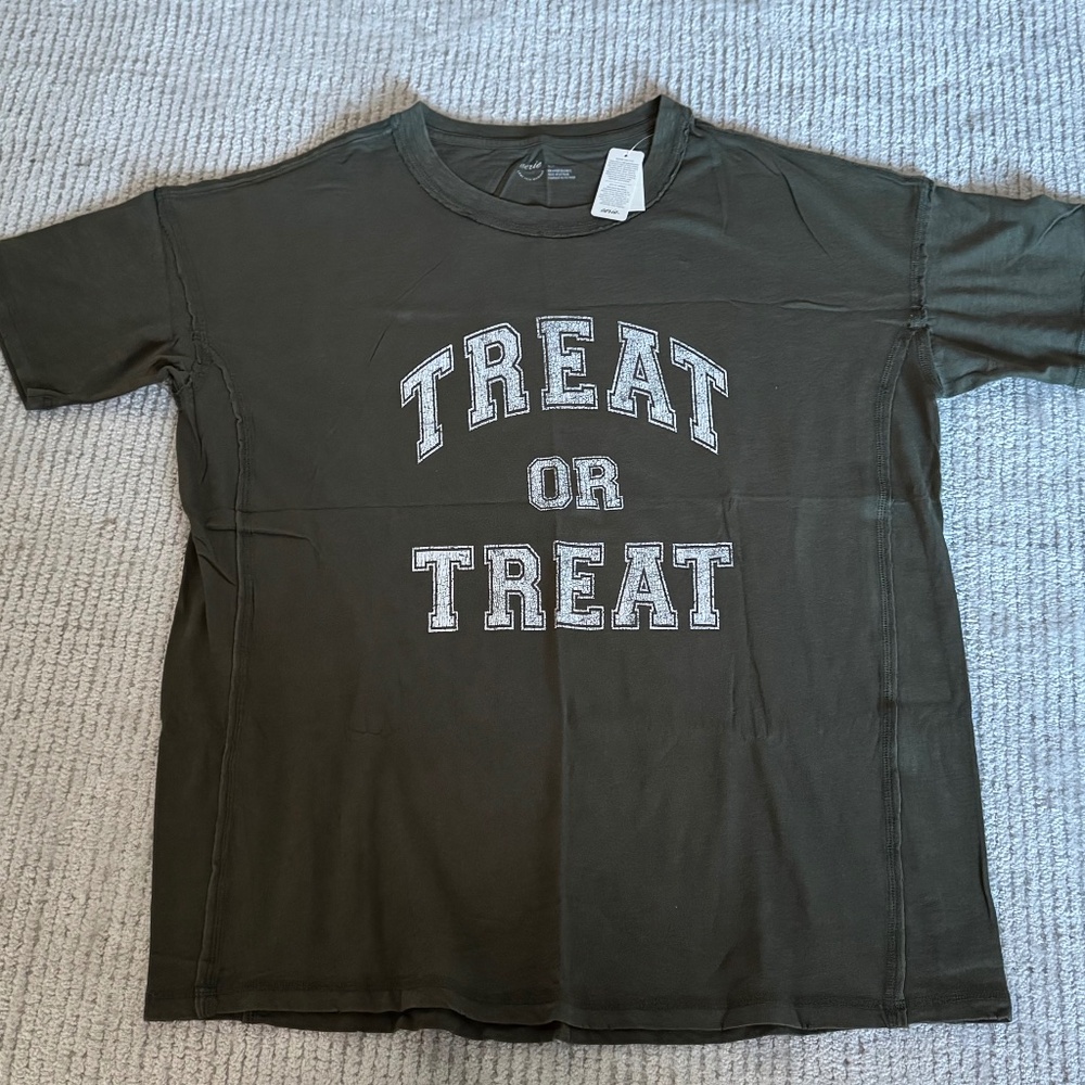 Aerie Oversized Fun Treat or Treat Graphic Tee T-Shirt, Fall or Halloween